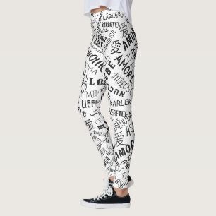 Leggings Légendes textuelles Amour Multi Langue - Vos Coule