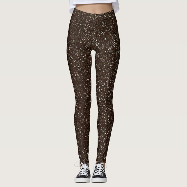Leggings Légendes texture Parties scintillant Brown (Devant)