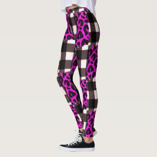 Leggings Légendes tout-sur-impression en plaid empreinte d