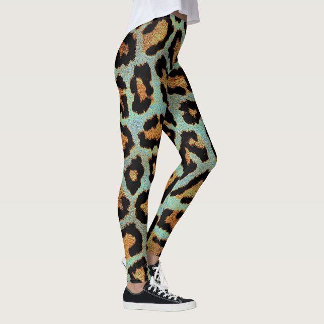 Leggings Légendes turquoises pour cool empreinte de léopard (Droite)