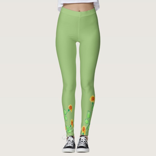 Leggings Légendes Vertes Élégantes Et Modernes (Devant)