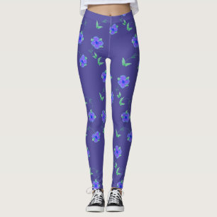 Leggings Légendes violettes fleuries