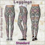 Leggings LÉGÈNES - Design Mandala gris-rose-Brown<br><div class="desc">Une image de dans les tons gris, violet, rose, marron et vert est présentée sur ces Leggings. Disponible en cinq tailles pour femmes (XS, S, M, L, XL). Voir la description "A propos de ce produit" ci-dessous pour des informations générales sur le dimensionnement et le produit, L'image "carrelée" couvre l'ensemble...</div>