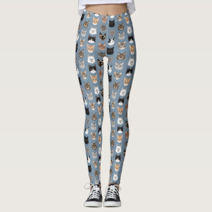 Leggings Léggations de la chatte Lady - dessins de têtes 