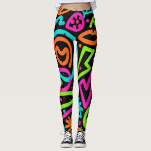 Leggings Leggements de scintillement de Neon - Vibes de pop