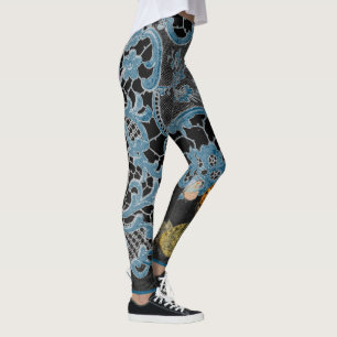 LEGGINGS LÉGGGINGS ANCIEN MOTIF DE LACE AVEC BULLETINS