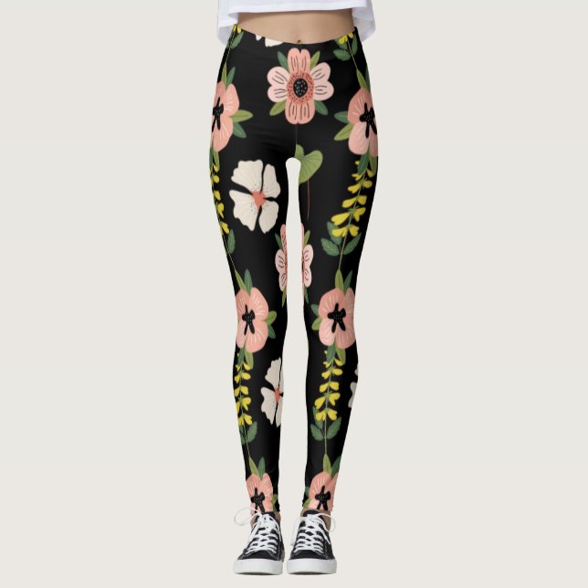 Leggings Léggines de fleurs pour femmes (Devant)