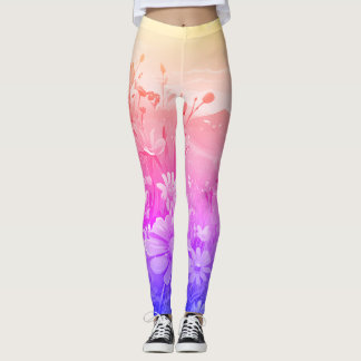 Leggings Léggines de yoga avec motif de prairie dégradé