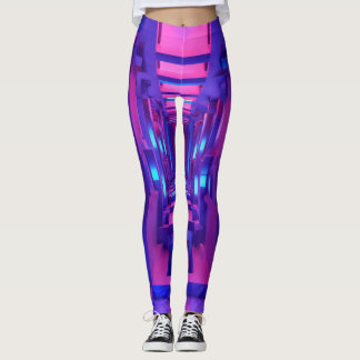 Leggings "Leggings 3D Purple & Blue Geo : Conception futuri