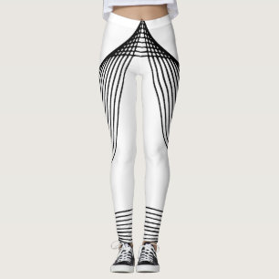 Leggings "Leggings blancs chic avec Gras Lignes noires"