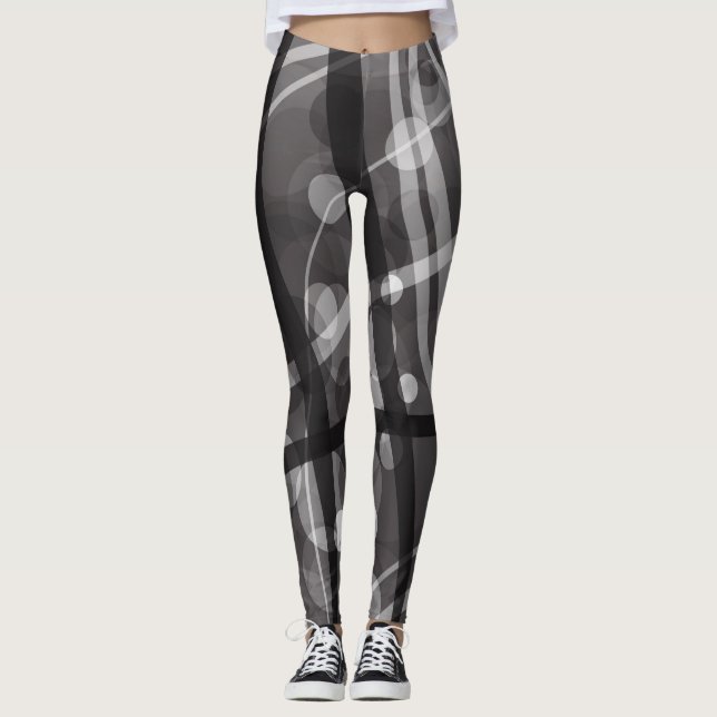 Leggings Leggings, design abstrait, noir, gris (Devant)