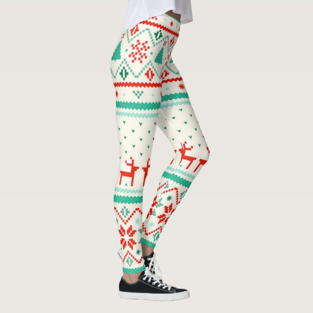 Leggings Leggings/Reindeers et Coeurs de Noël (Droite)