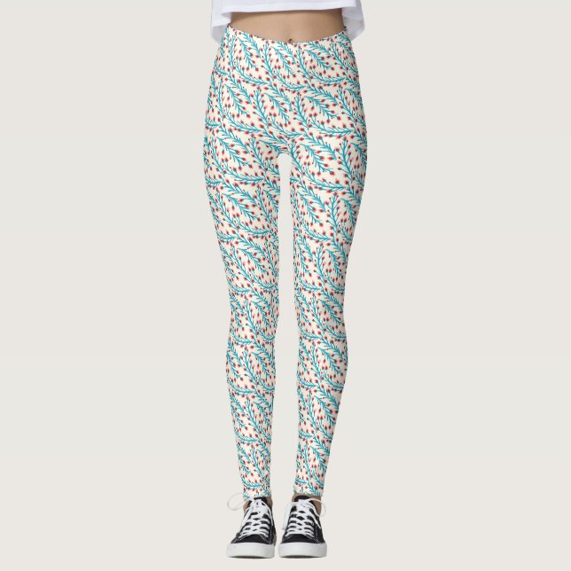 Leggings Leggins avec le petit motif de fleurs (Devant)