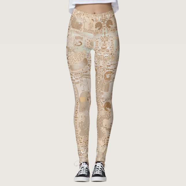 Leggings Leggins Beige Funky Artistique Alternative Motif (Devant)