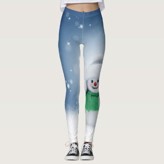 Leggings Leggins bleus et blancs mignons de bonhomme de