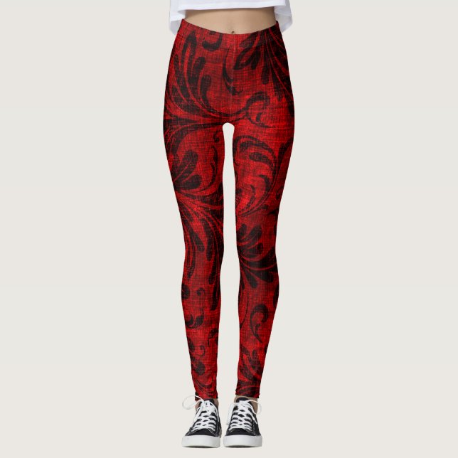 Leggings Leggins de velours rouge (Devant)