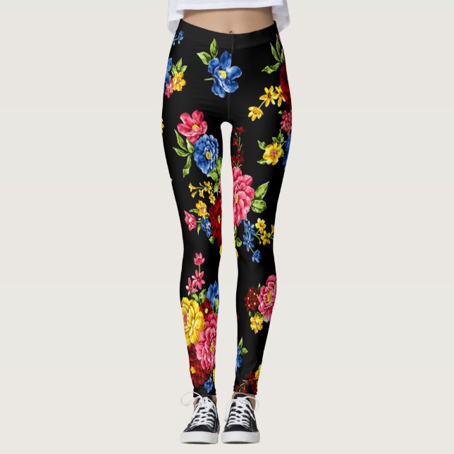 Leggings léggins floraux contemporains (Devant)