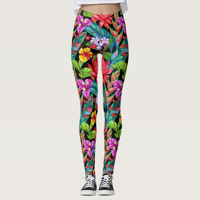 Leggings Leggins floraux tropicaux (Devant)