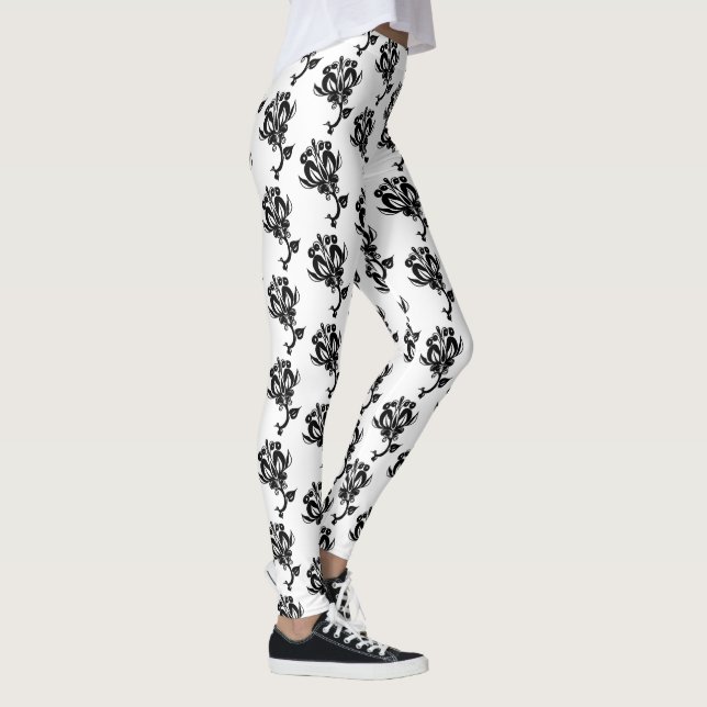 Leggings Leggins modernes avec Roses noirs (Droite)