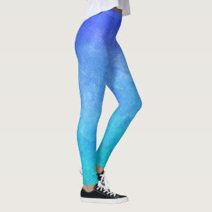 Leggings Legs d'aquarelle bleu Ombre
