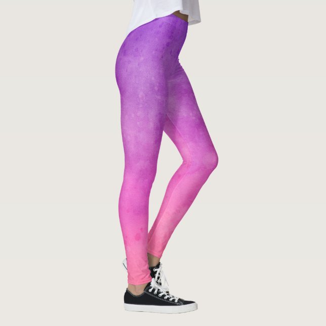 Leggings Legs d'aquarelle violet Ombre (Droite)