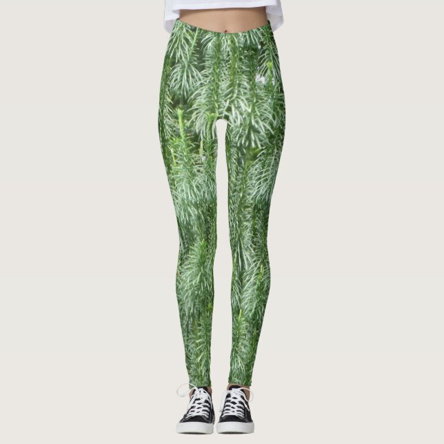 Leggings Legs de conifères verts (Devant)