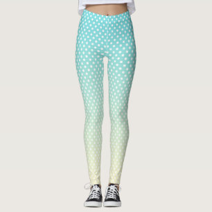 Leggings Legs de dégradé bleu ciel pois