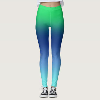 Leggings Legs de dégradé d'aqua de la Marine verte