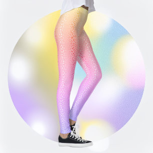 Leggings Legs Empreintes de léopard Pastel Gradient Vibrant