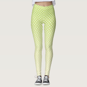 Leggings Legs pois vert citron