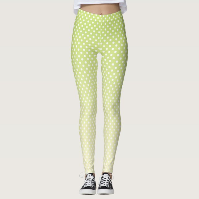 Leggings Legs pois vert citron (Devant)