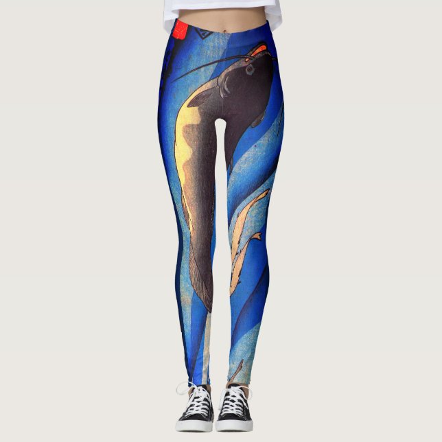 LEGGINGS LÉGUMES BLEUS AVEC POISSON JAPONAIS (Devant)