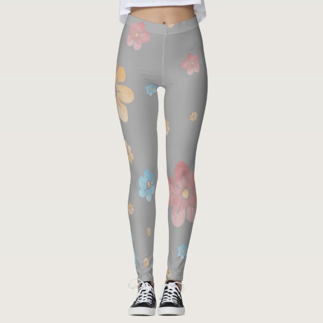 LEGGINGS LÉGUMES FLORAUX PASTEL (Devant)