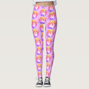 LEGGINGS LÉGUMES MOTIFS UNICORN DE COULEUR CLAIRE