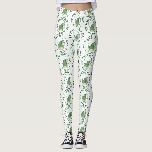 Leggings légumineuses à bière verte en st patrick (Devant)