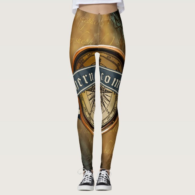 Leggings Légumineuses à boussole du Nord (Devant)