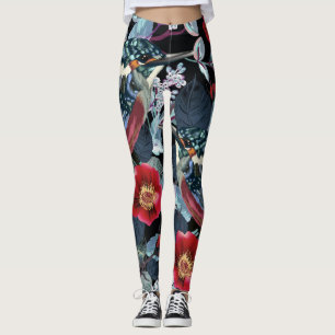 Leggings Légumineuses à colibris et perroquets