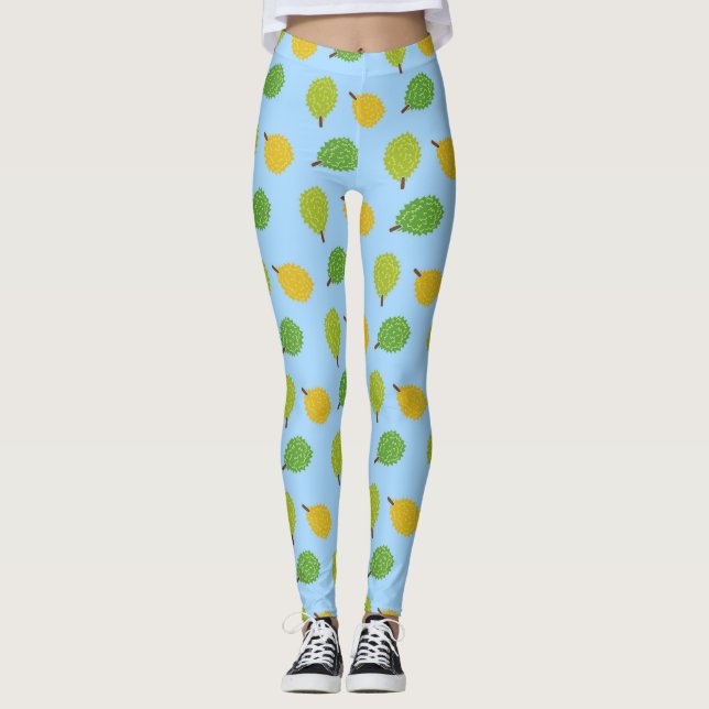 Leggings légumineuses à durians bleus (Devant)