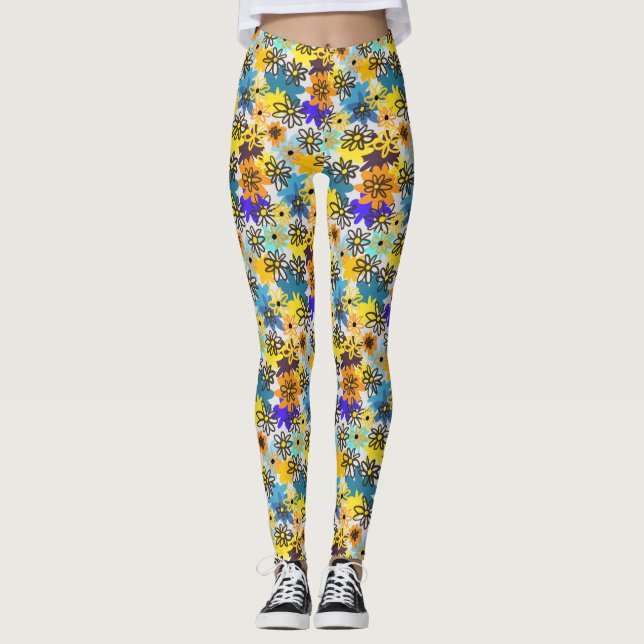 Leggings légumineuses à fleurs (Devant)