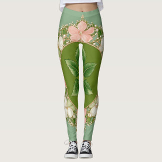 Leggings légumineuses à fleurs pastales