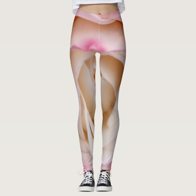 Leggings Légumineuses à fleurs roses (Devant)