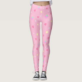 Leggings Légumineuses à fraises roses