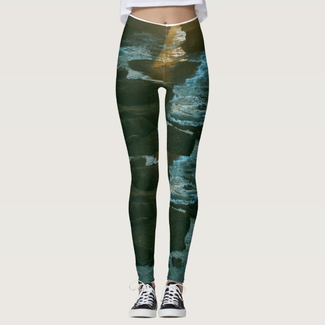 Leggings "Légumineuses à haute taille verte d'algues - Styl (Devant)