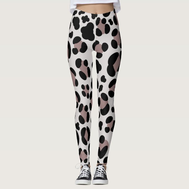 Leggings Légumineuses à imprimé brun léopard pour femmes (Devant)