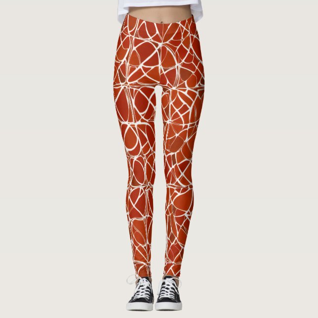 Leggings légumineuses à motifs floraux rouges (Devant)