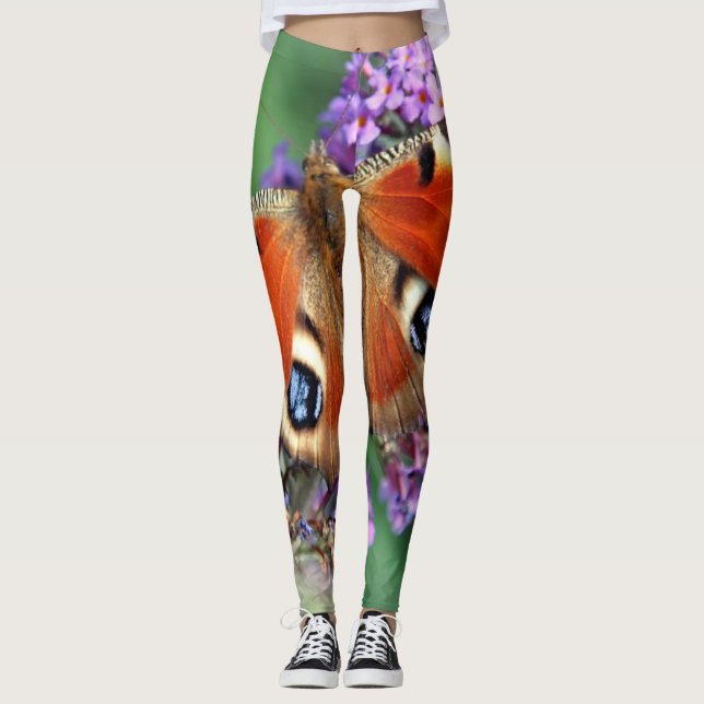 Leggings Légumineuses à papillon de paon (Devant)