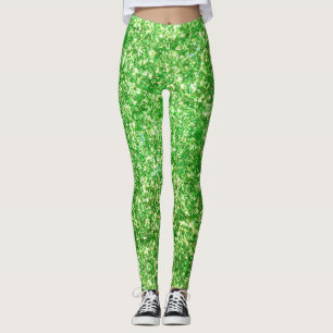 Leggings Légumineuses à Parties scintillant vertes