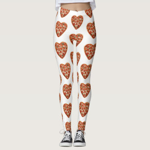 Leggings légumineuses à pizza en forme de coeur