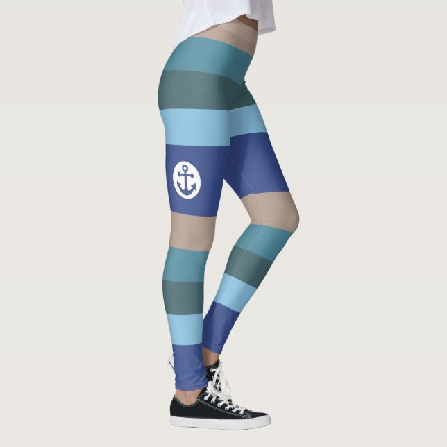 Leggings Légumineuses à rayures marines (Droite)