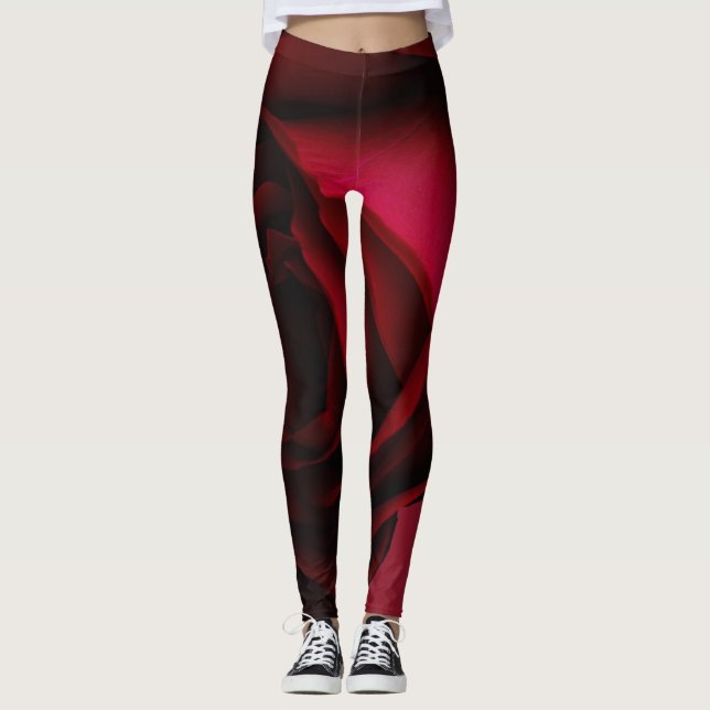 Leggings Légumineuses à roses rouges, pantalon de yoga, vêt (Devant)